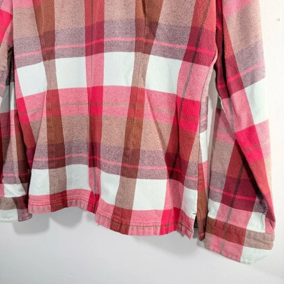 Patagonia Women’s Long Sleeve Fjord Flannel Button Down Shirt Red White 14 - Picture 10 of 10